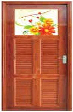 205 Mm X 81 Mm Pvc Door With Frame And Extra Shutter - Building Material (352x380), Png Download