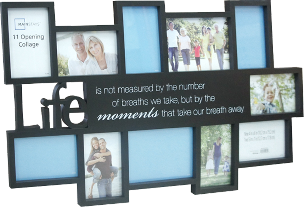 Life Moments - 11 Opening Expressions Collage Frame Picture Wall Black (1000x681), Png Download
