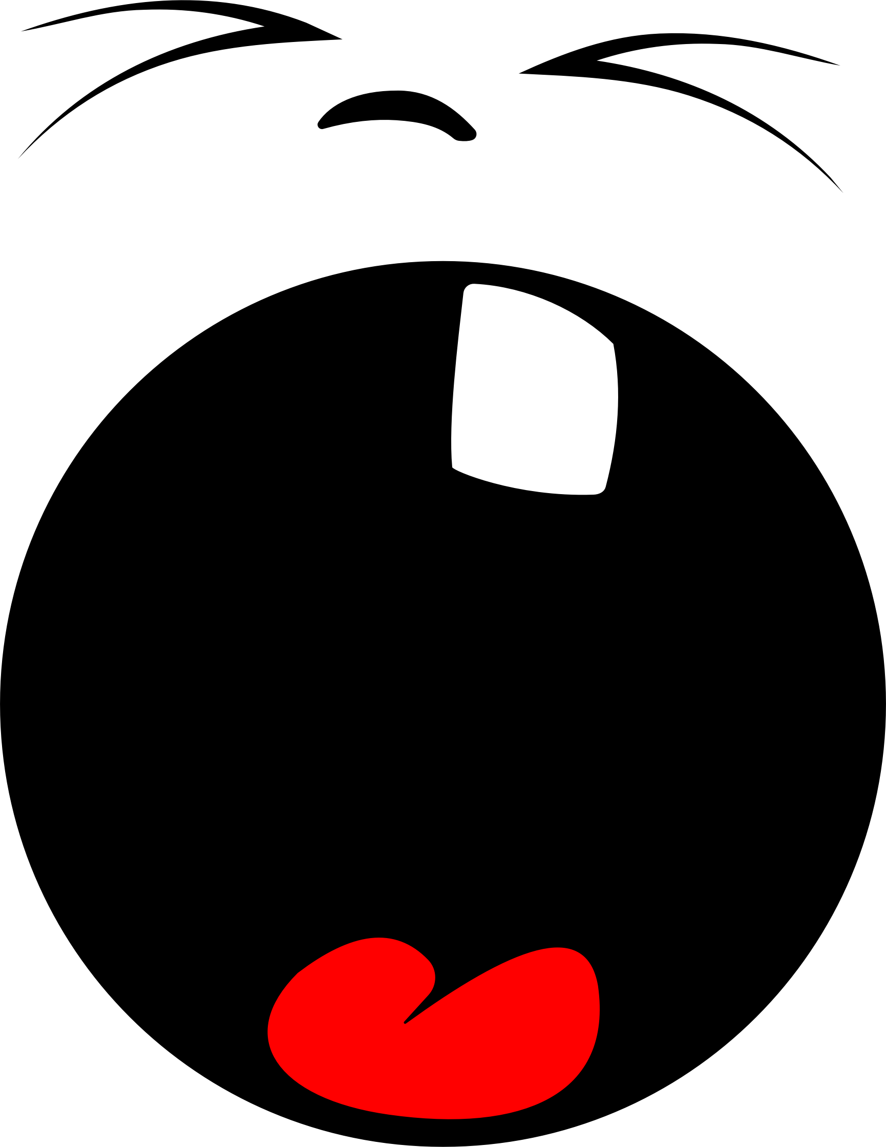 Yawning Smiley Face - Yawn Mouth Clipart (1730x2240), Png Download