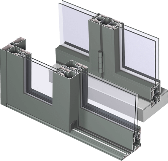 Aluminium Door Profiles - Sliding Glass Door (566x543), Png Download