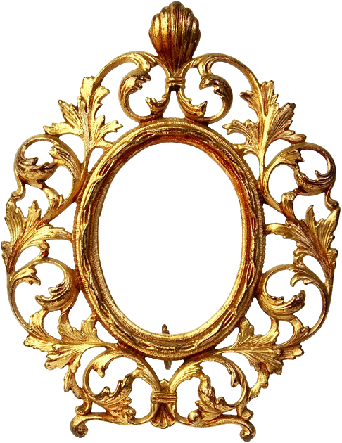 Gold Oval Frame Png - Oval Frame Gold (486x630), Png Download