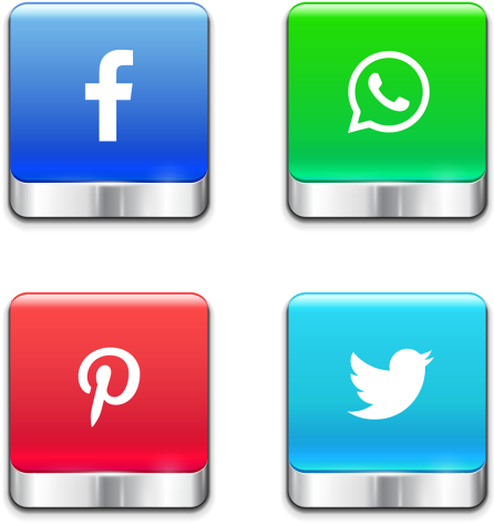 Social Media Steel Style Button Set, Social Media, - Icon (640x640), Png Download