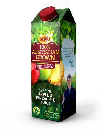 Apple, Pineapple Juice - Australian Grown Orange Juice 2l (430x569), Png Download