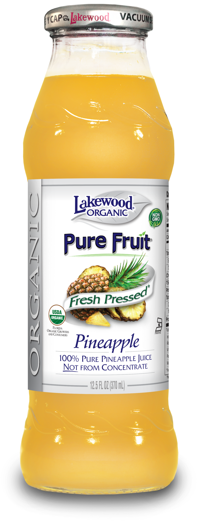 Lakewood Organic Pure Pineapple Juice, - Lakewood - Organic Pure Fruit Juice Pineapple - 12.5 (277x600), Png Download