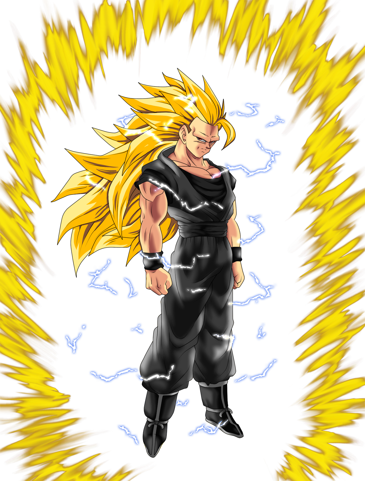 I Hate Magical Lil Random White Thunders - Goku Super Saiyan 3 Hd (1250x1650), Png Download