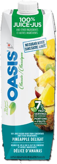 Oasis Classic - Pineapple Juice - Oasis Pineapple Juice Ingredients (300x600), Png Download