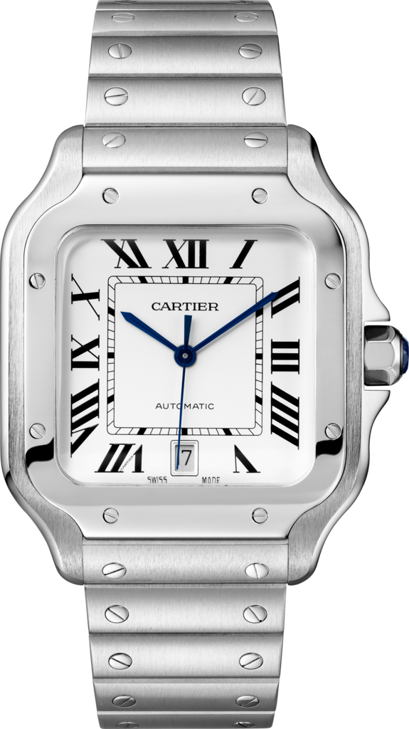 Santos De Cartier Watchlarge Model, Automatic, Steel, - Wssa0009 Cartier (575x1024), Png Download