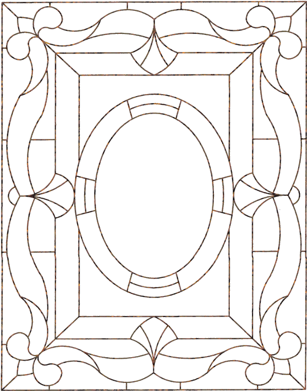 Govgrid Tarnished Gold Frame Thin Style B - Stained Glass (620x770), Png Download