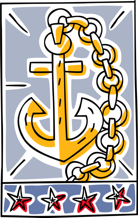 Vector Illustration Of Maritime Anchor And Chain Prevents - Party (446x700), Png Download