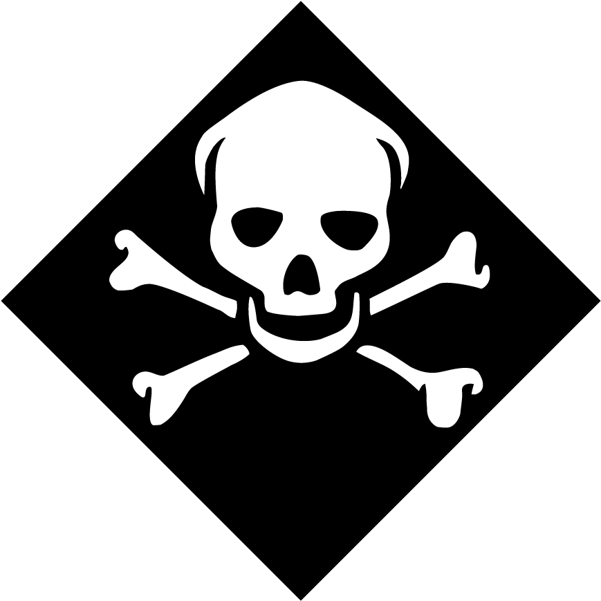 Skull And Cross Bones - Inhalation Hazard 6 (1000x1000), Png Download