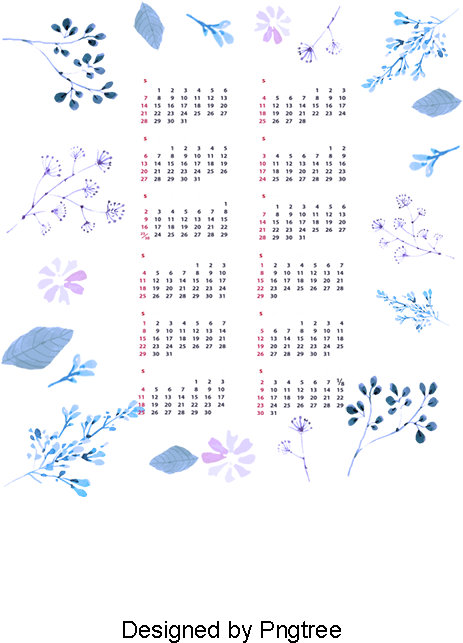 Watercolor Hand Painted Feather Flower Calendar, Vector - 2016 Apple Tea Towel Calendar By Katherinecodega - (800x800), Png Download