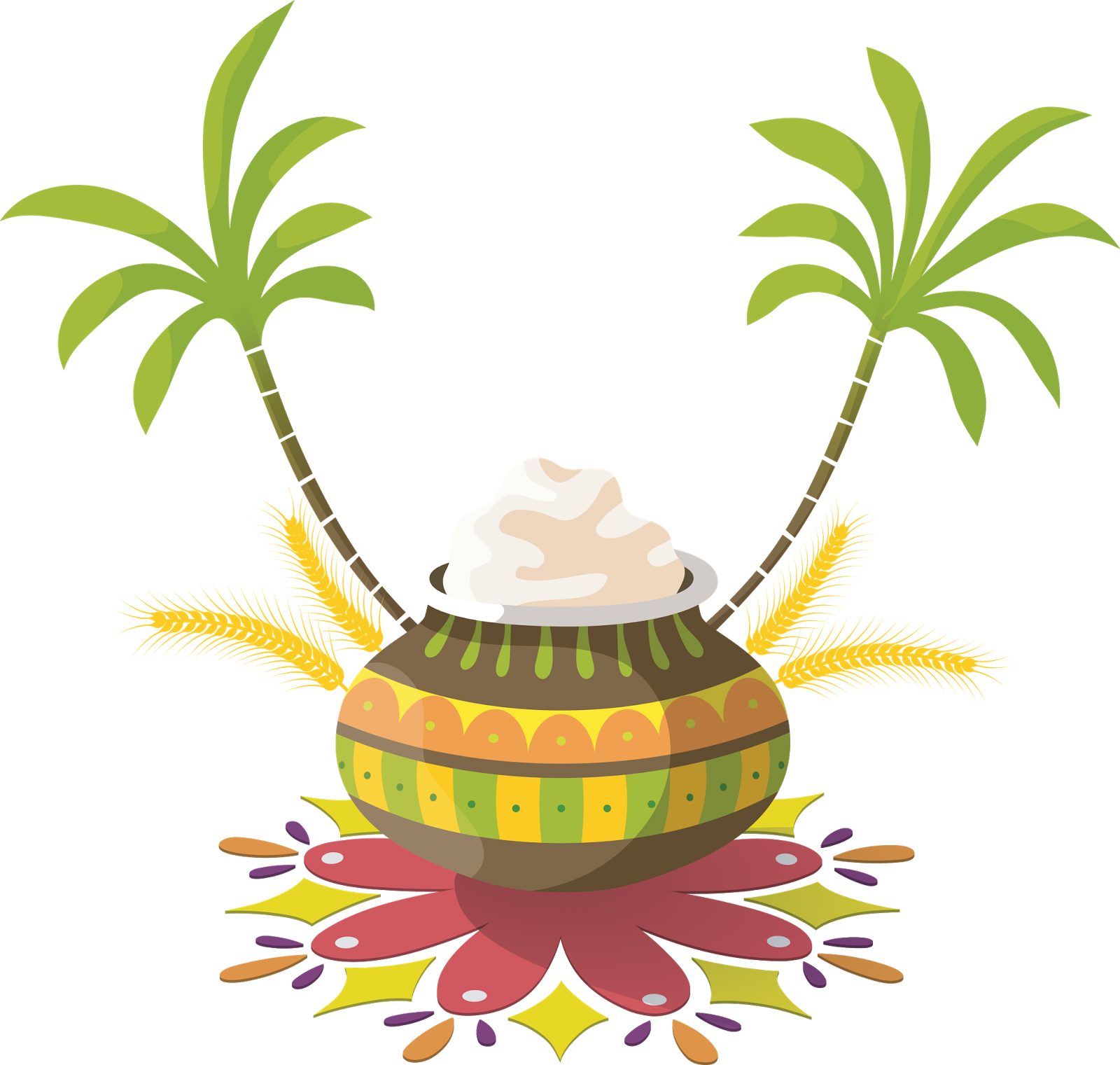 Png Layered Sankranti Pot Free Downloads - Happy Pongal (1600x1521), Png Download