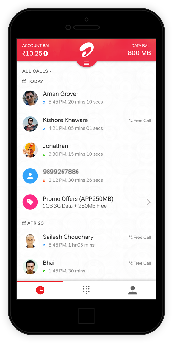 Now Call With Airtel Dialer - Airtel App Data Check (553x1099), Png Download