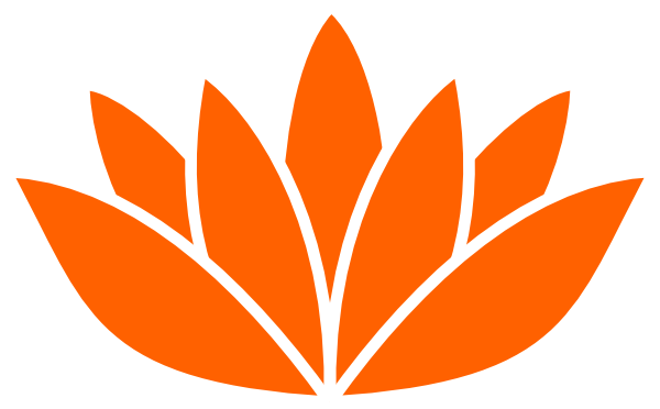 Lotus Clipart Logo - Orange Lotus Flower Png (600x372), Png Download