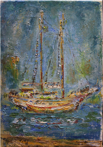 Veliero - Cestofrutta1 - Cestofrutta2 - Fiori1 - Painting (650x500), Png Download