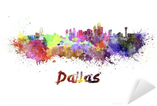 Art Print: Paulrommer's Dallas Skyline In Watercolor, (400x400), Png Download