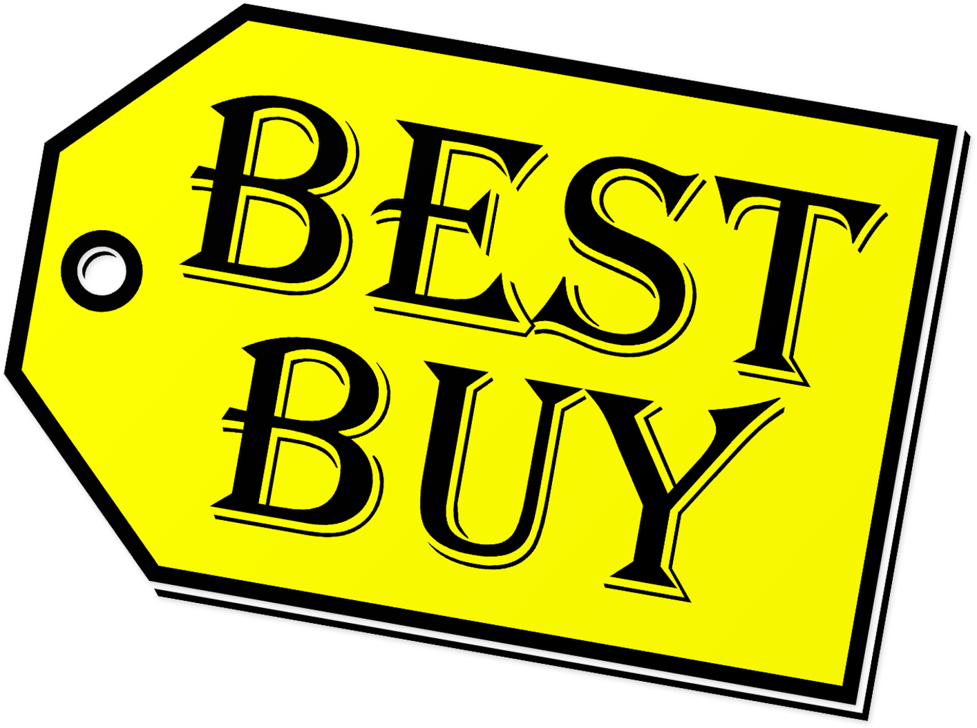 Best Buy Logo In Algerian Font - Original Best Buy Logo (1770x1093), Png Download