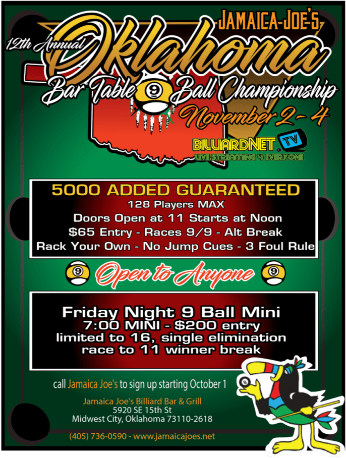 Jamaica Joes Barbox 9 Ball - Cue Sports (750x971), Png Download
