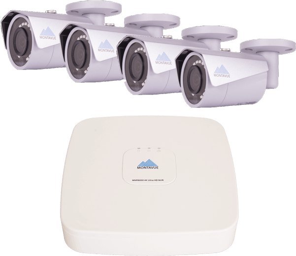 Montavue Home Security System 4 Channel Nvr W/ 4 4mp - Montavue 8mp Ultra Hd Ip Nvr Business & Home Security (630x726), Png Download