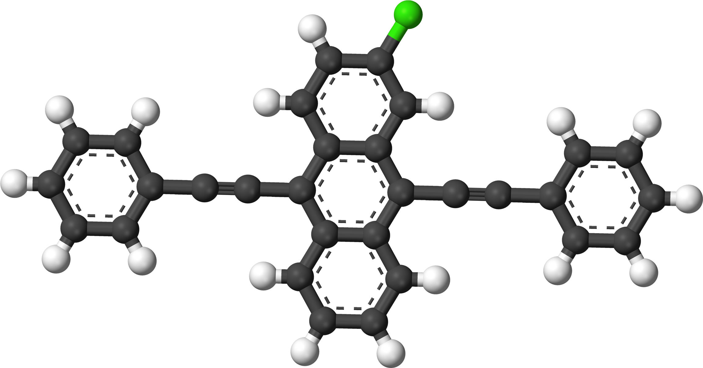 2 Chloro 9,10 Bis Anthracene 3d Balls - Cu Py 4 Structure (1280x695), Png Download