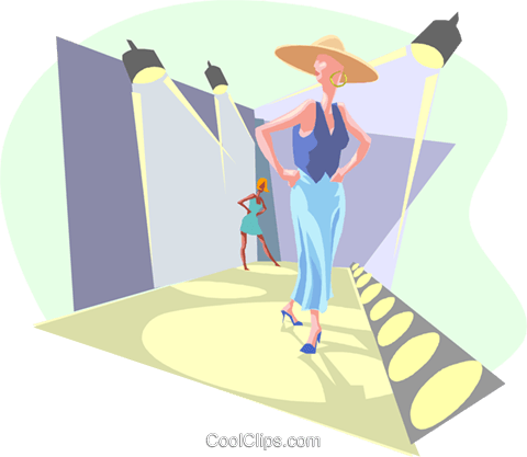 Fashion Runway Royalty Free Vector Clip Art Illustration - Fashion Runway Clip Art (480x417), Png Download