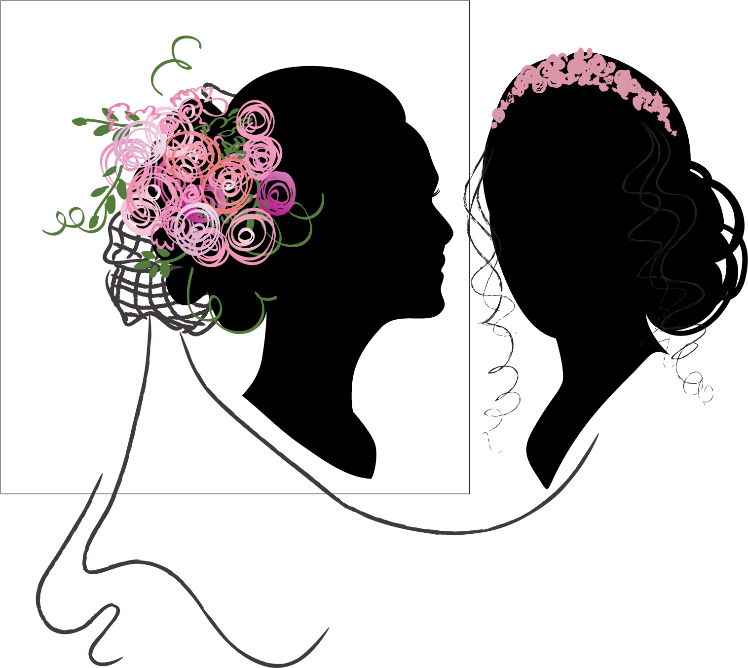 #brides #wedding # Bride #silhouette #marilynthomas - Illustration (1516x1354), Png Download