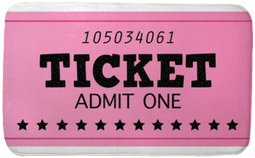 Pink Cinema Retro Admit One Ticket Isolated On White - Retro Ticket (400x400), Png Download