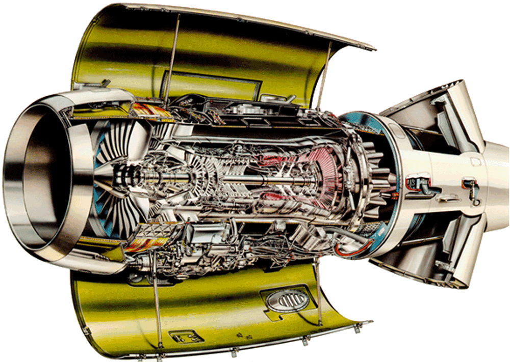 In Dieser Abbildung Ist Sowol Das Kerntriebwerk, Als - Br710 Engine (1000x711), Png Download