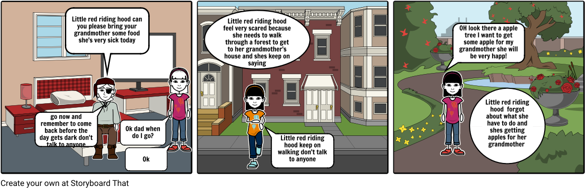 Little Red Riding Hood - Cartoon (1164x385), Png Download
