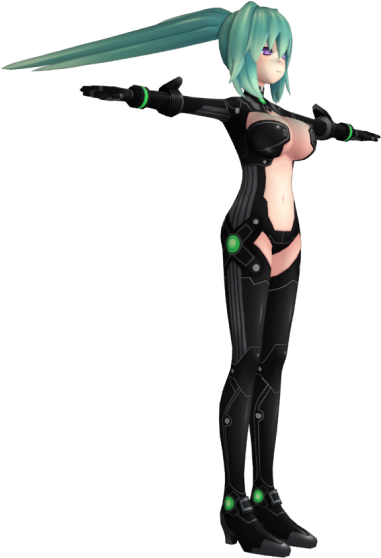 Download Zip Archive - Hyperdimension Neptunia Green Heart Mmd Dl (750x650), Png Download