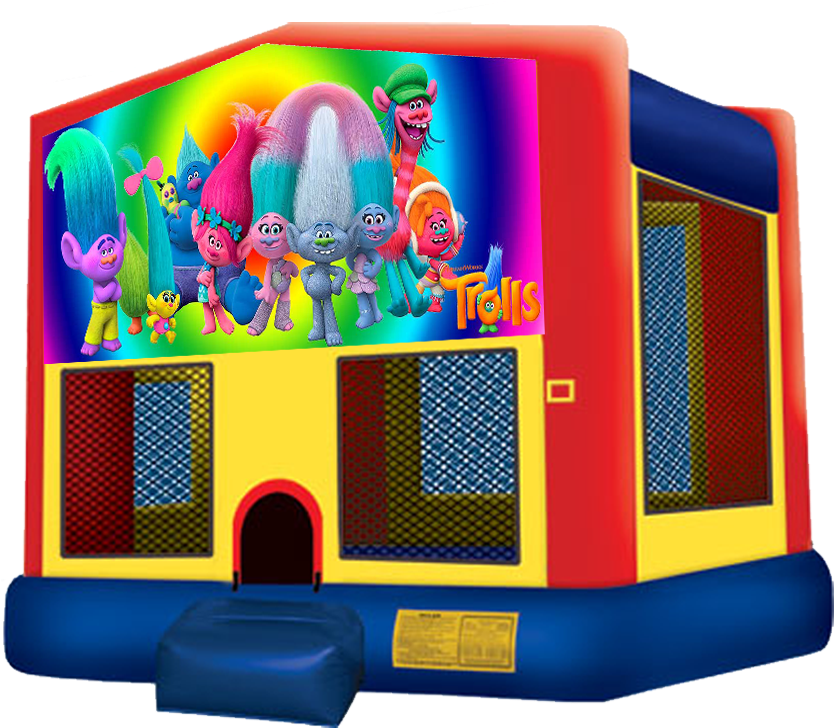 Trolls Bouncer From Awesome Bounce Of Michigan - Pj Mask Bounce House (864x792), Png Download