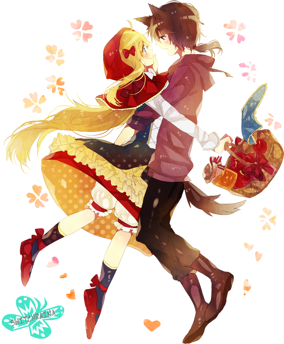Everyone Knows The Story Of Little Red Riding Hood, - Anime Little Red Riding Hood And The Wolf (1024x1205), Png Download