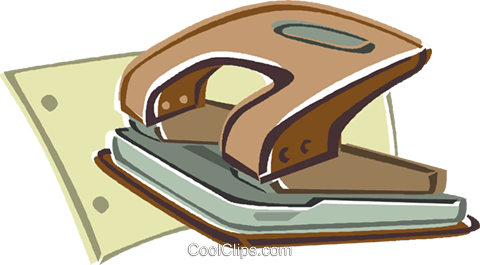 Paper Hole Puncher Royalty Free Vector Clip Art Illustration - Hole Puncher Clipart (480x265), Png Download