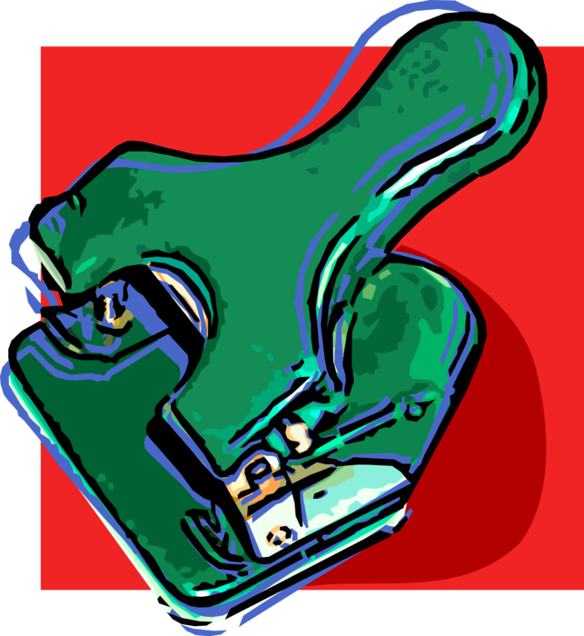 Vector Illustration Of Hole Punch Office Tool Used - Car (643x700), Png Download