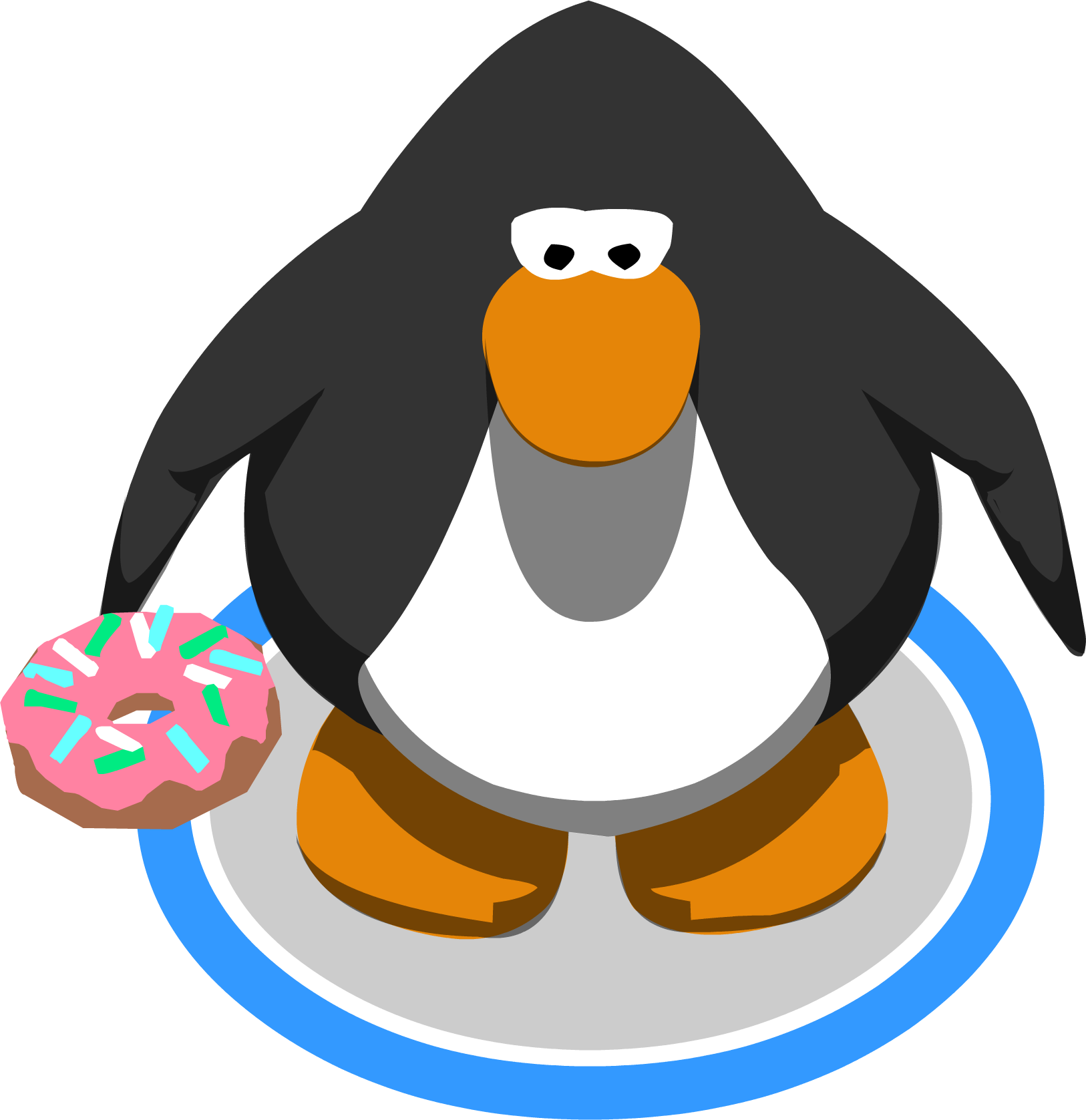 Iced Donut In-game - Club Penguin The Popstar (1626x1677), Png Download