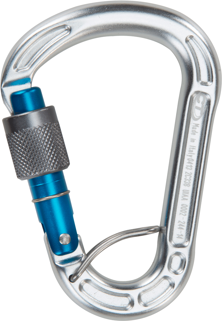 Hot Forged Light Alloy Hms Carabiner With Screwgate, - Climbing Technology Concept Sgl Carabiner Grey (1024x1024), Png Download