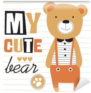 My Cute Teddy Bear Vector Illustration Wall Mural • - Illustration (400x400), Png Download