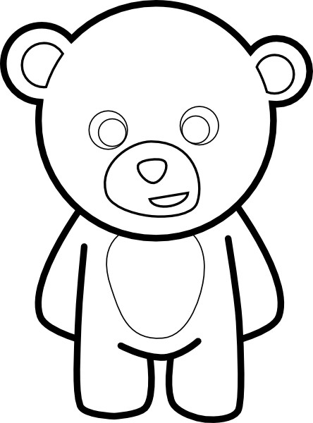 Teddy Bear Outline Clip Art At Vector Clip Art - Teddy Bear Outline (444x600), Png Download