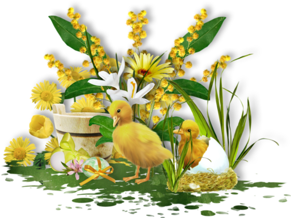 Tubes Paques Cute Clipart, Sarah Kay, Poultry, Happy - Easter (600x450), Png Download