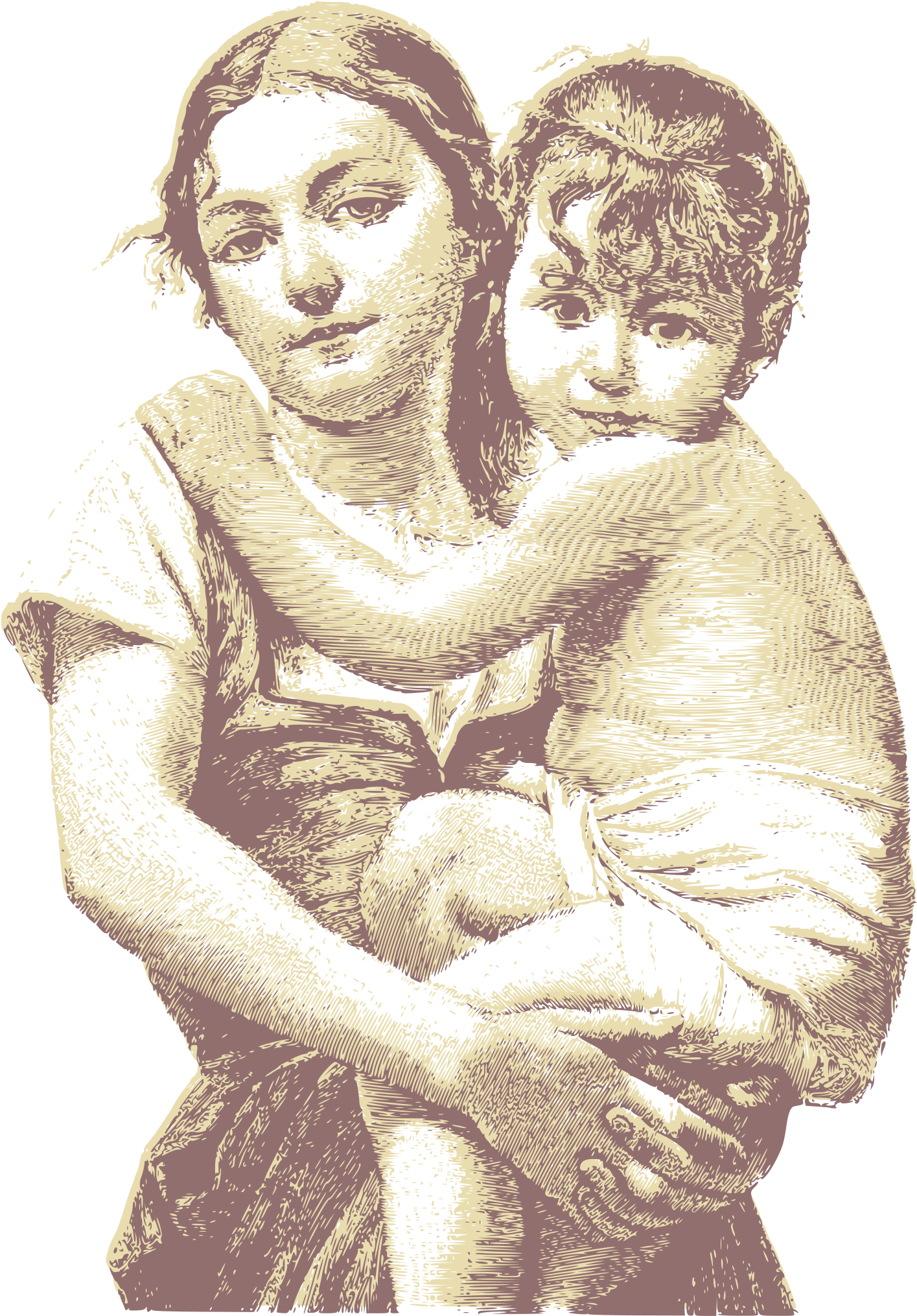 This Free Icons Png Design Of Vintage Woman With Child (1697x2400), Png Download