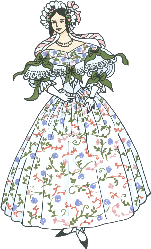 Vintage Woman's Ball Gown - Vintage Ball Gown Clipart (625x1000), Png Download