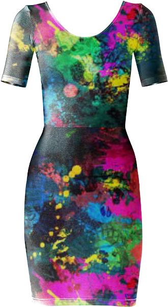 Paint Splatter Dress $85 - Lyly County Graffiti Painting Backdrop 5x7ft Collapsible (400x621), Png Download