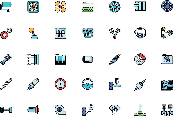 Colorful Engine Icons - Engine Icons (800x600), Png Download