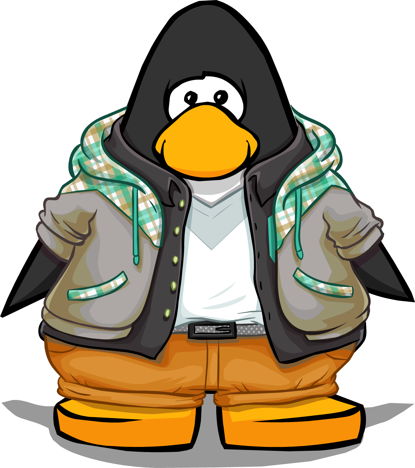 Plaid Hoodie Outfit Pc - Club Penguin Blue Tux (1380x1554), Png Download
