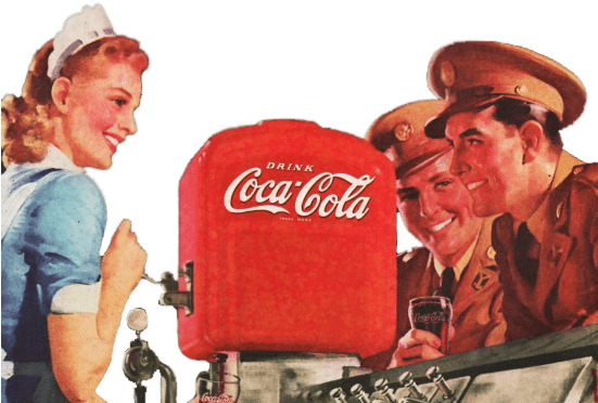 Vintage Coca Cola Advertising Feat Woman Transparent - Coca Cola (550x408), Png Download