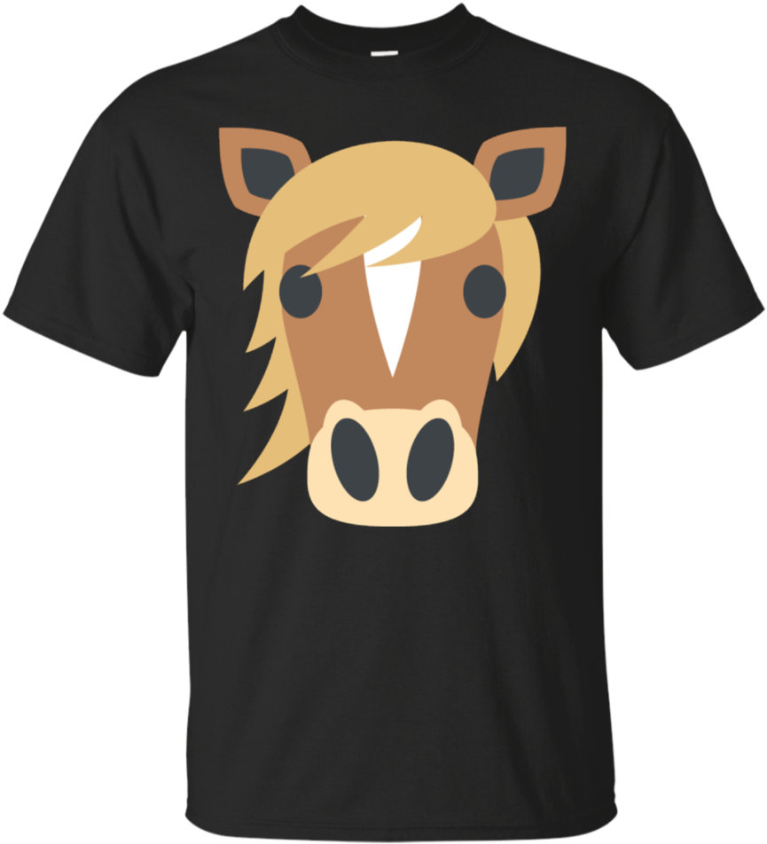 Horse Face Emoji T-shirt - Shirt (960x960), Png Download