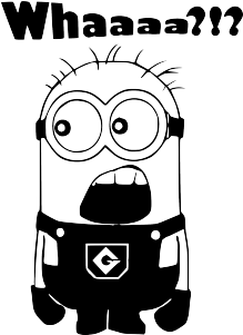 Despicable Me Minions Black And White Pictures To Pin - Minion Decal (500x300), Png Download