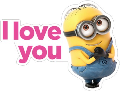 I Love You Minion Romantic - Viber Stickers Despicable (490x317), Png Download