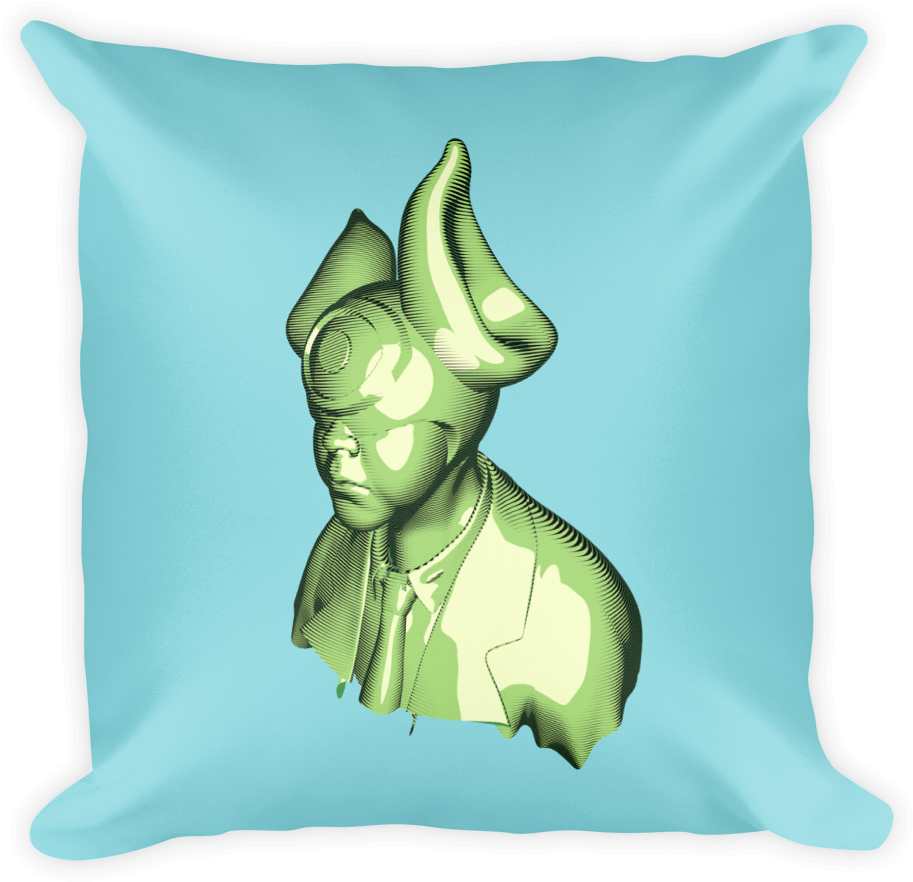 Mad King Throw Pillow In Robin's Egg Blue - Pillow (1000x1000), Png Download