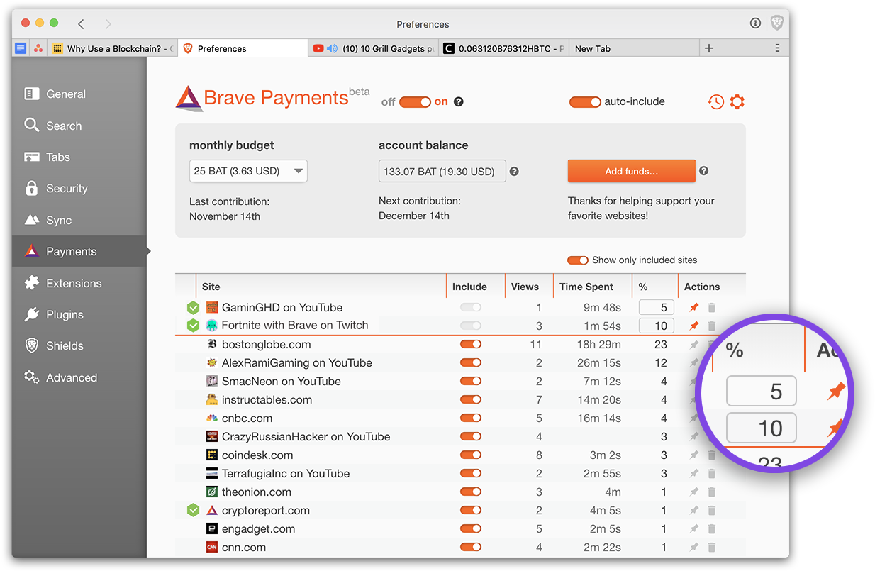 Just Browse, And Let Brave Divide Your Monthly Budget - Brave Browser New Look (1253x827), Png Download